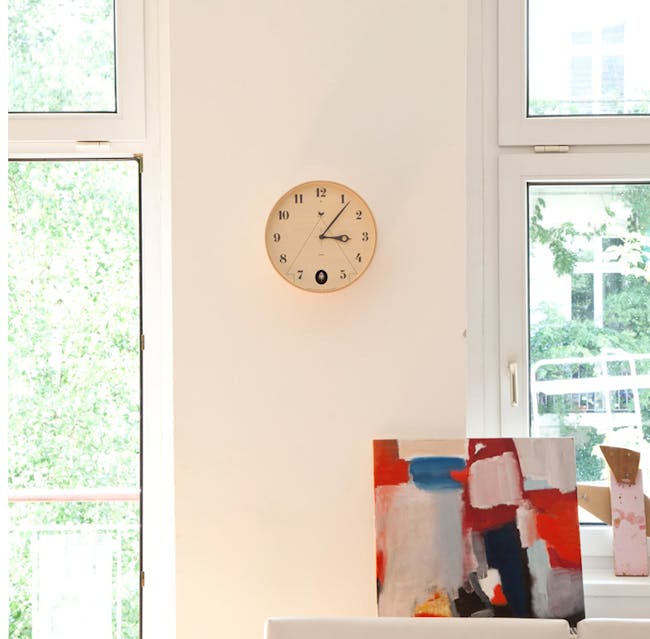 Pace M Size Wall Clock - Natural Wood - 3