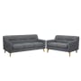 Damien 3 Seater Sofa with Damien 2 Seater Sofa - Dark Grey (Scratch Resistant Fabric) - 0