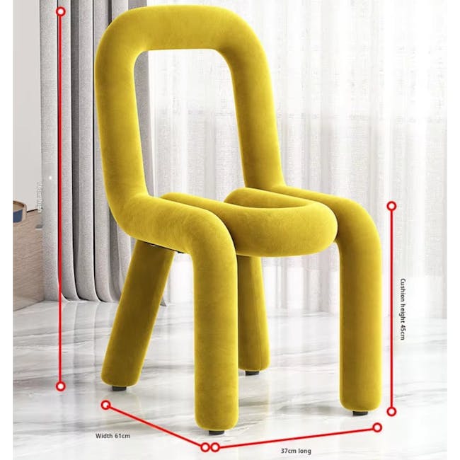 Pilo Chair - Orange (Velvet) - 6