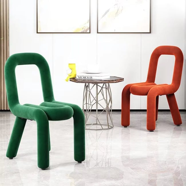 Pilo Chair - Orange (Velvet) - 4