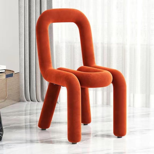 Pilo Chair - Orange (Velvet) - 2