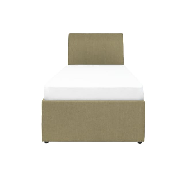 ESSENTIALS Single Trundle Bed - Khaki  (Fabric) - 0