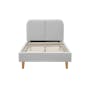 Nolan Queen Bed in Silver Fox with 2 Miah Bedside Table in White - 3