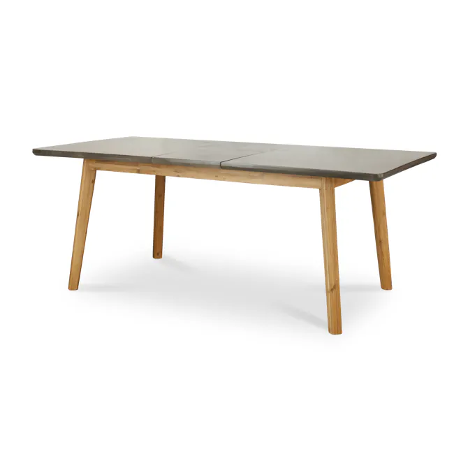 (As-is) Hudson Extendable Dining Table 1.6m - 2m - 10 - Modern minimalist dining table, wooden legs, light wood finish