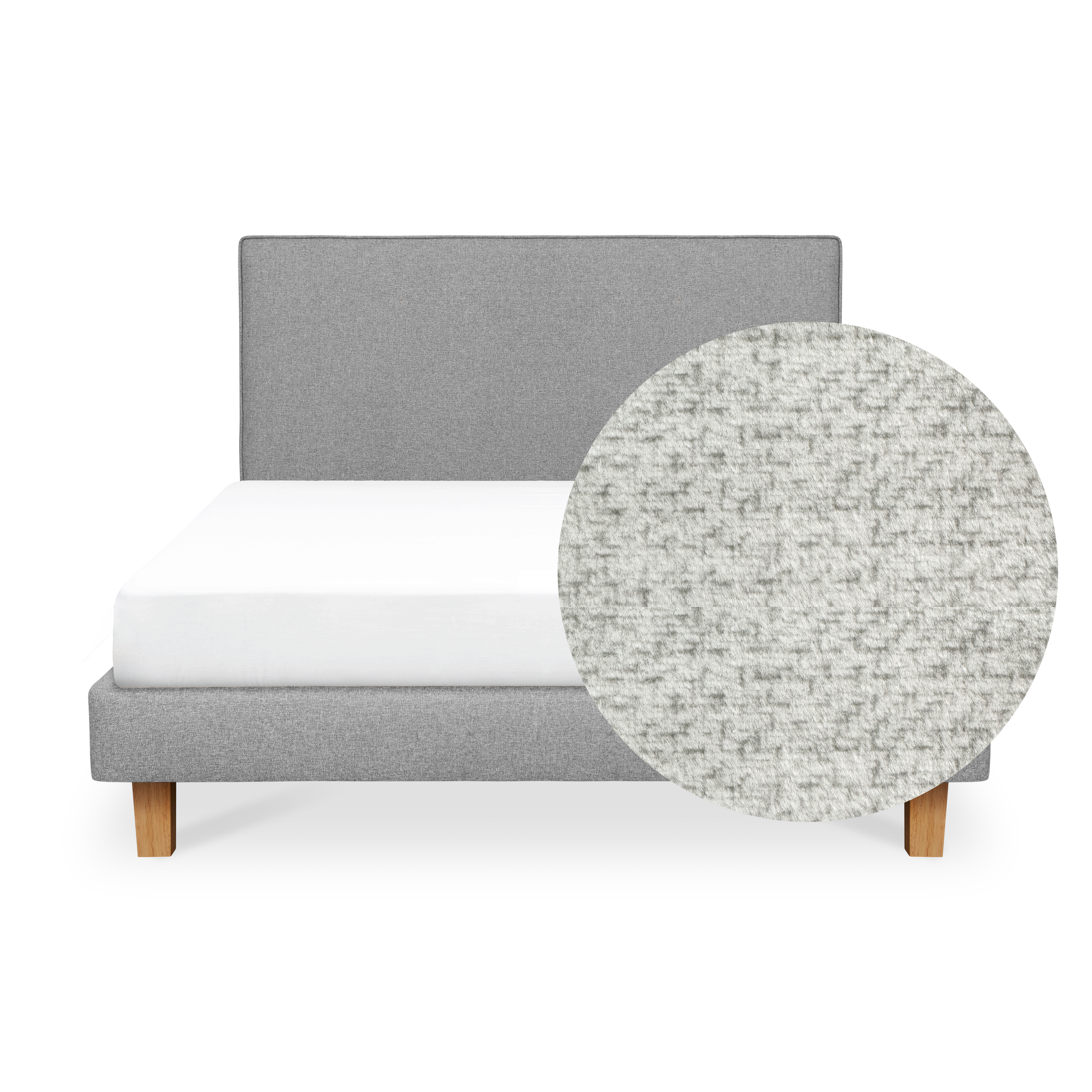 ESSENTIALS Queen Headboard Divan Bed - Linen (Pet Friendly)