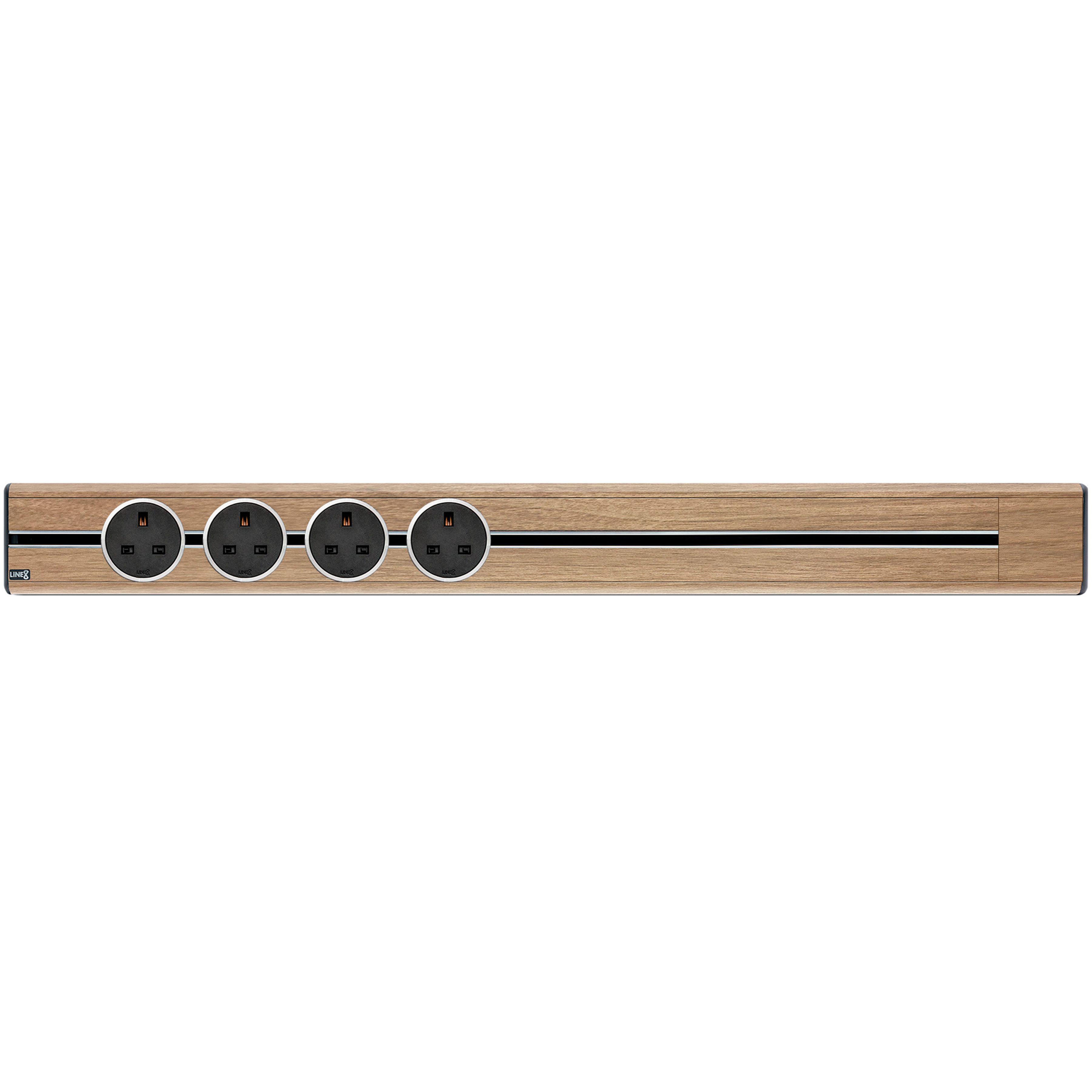 Line8 Power Track 800mm + 4 Adaptors Bundle - Burmese Teak