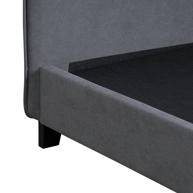 Arthur Queen Divan Bed - Urban Grey (Fabric) - 4 - Grey upholstered sofa, modern design, textured fabric, sleek lines