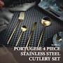 Table Matters Portugese 4pc Cutlery Set - Matt Gold - 6