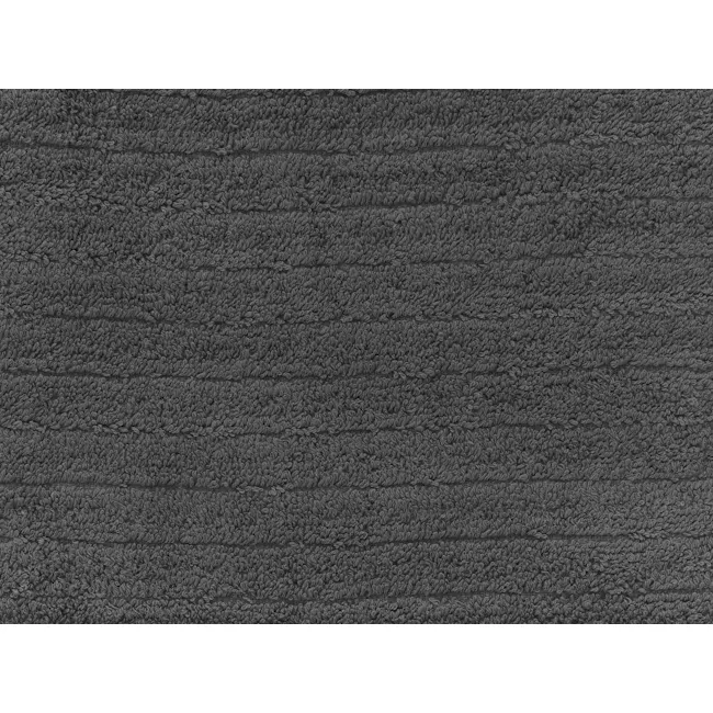 EVERYDAY 100% Cotton Bath Mat 70 x 50 cm - Charcoal - 4 - Intricate, textured, gray fabric design, Cozy, plush, layered knit