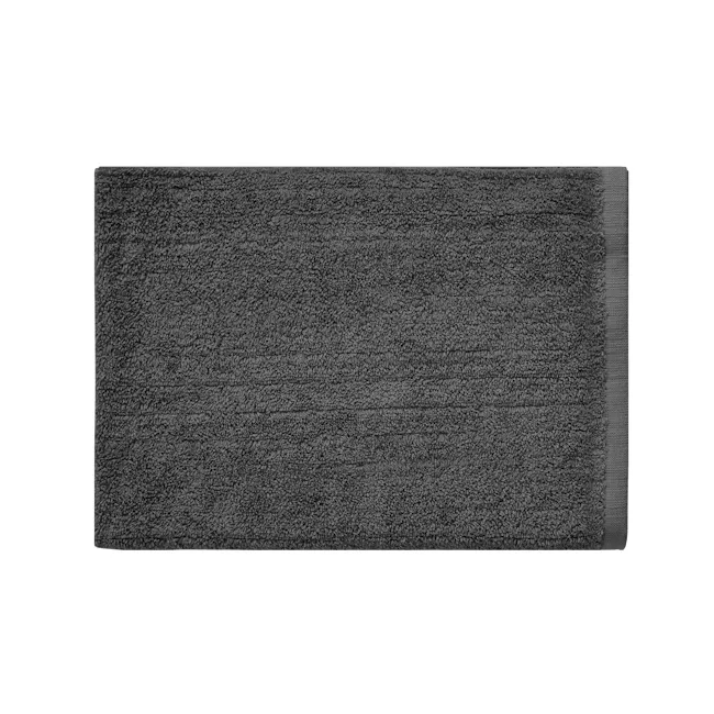 EVERYDAY 100% Cotton Bath Mat 70 x 50 cm - Charcoal - 3 - Textured, dark gray carpet with intricate weave pattern