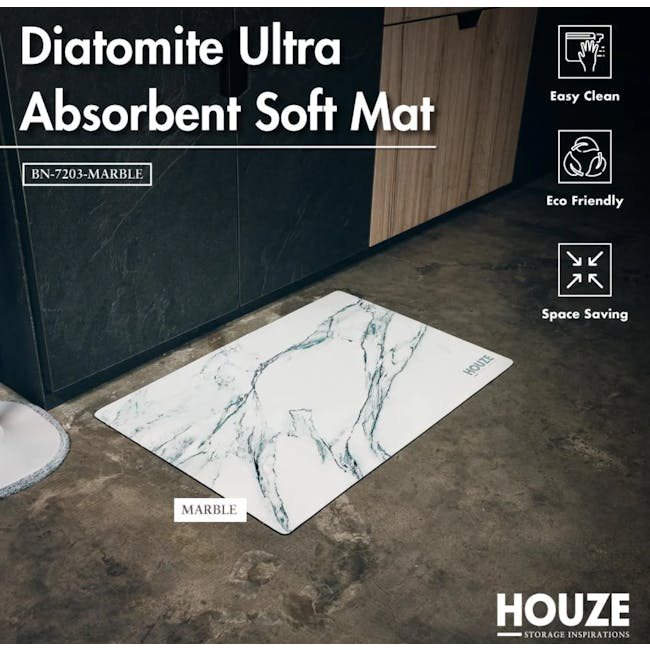 HOUZE Diatomite Ultra Absorbent Soft Mat - Marble - 6