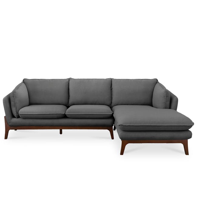 Tate L-Shaped Sofa - Charcoal Grey - 0