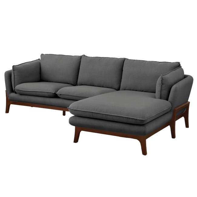 Tate L-Shaped Sofa - Charcoal Grey - 1