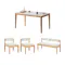 Adelyn Dining Table 1.2m (Sintered Stone) with 2 Niel Chairs and Niel Bench 1.05m in Oak