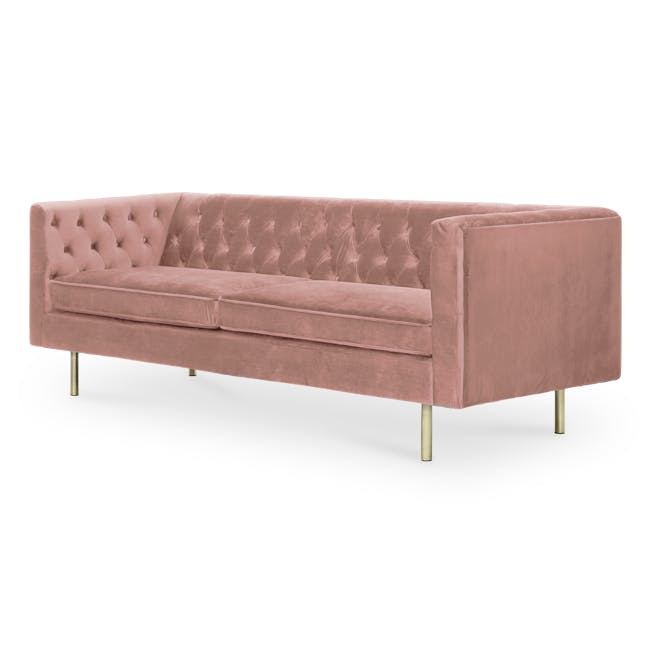 Cadencia 3 Seater Sofa - Blush (Velvet) - 1