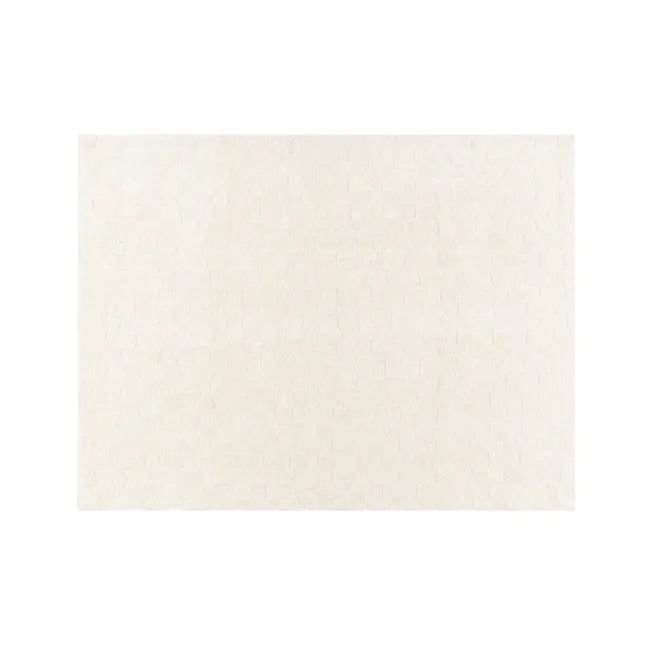 Adler Checkerboard Rug - Ivory (3 Sizes) - 1 - Cream textured fabric, minimalist design, soft beige color, subtle pattern