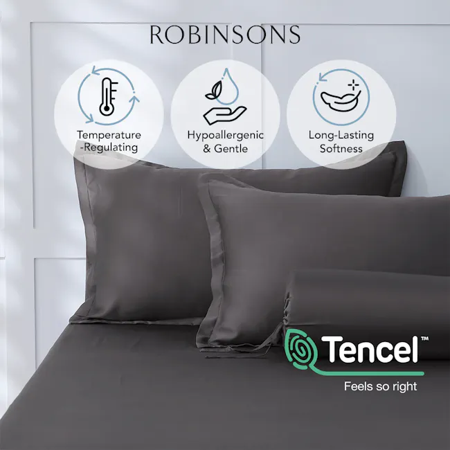 Robinsons TENCEL™ Lyocell Heritage Collection Fitted Sheet Set - Charcoal (4 Sizes) - 6