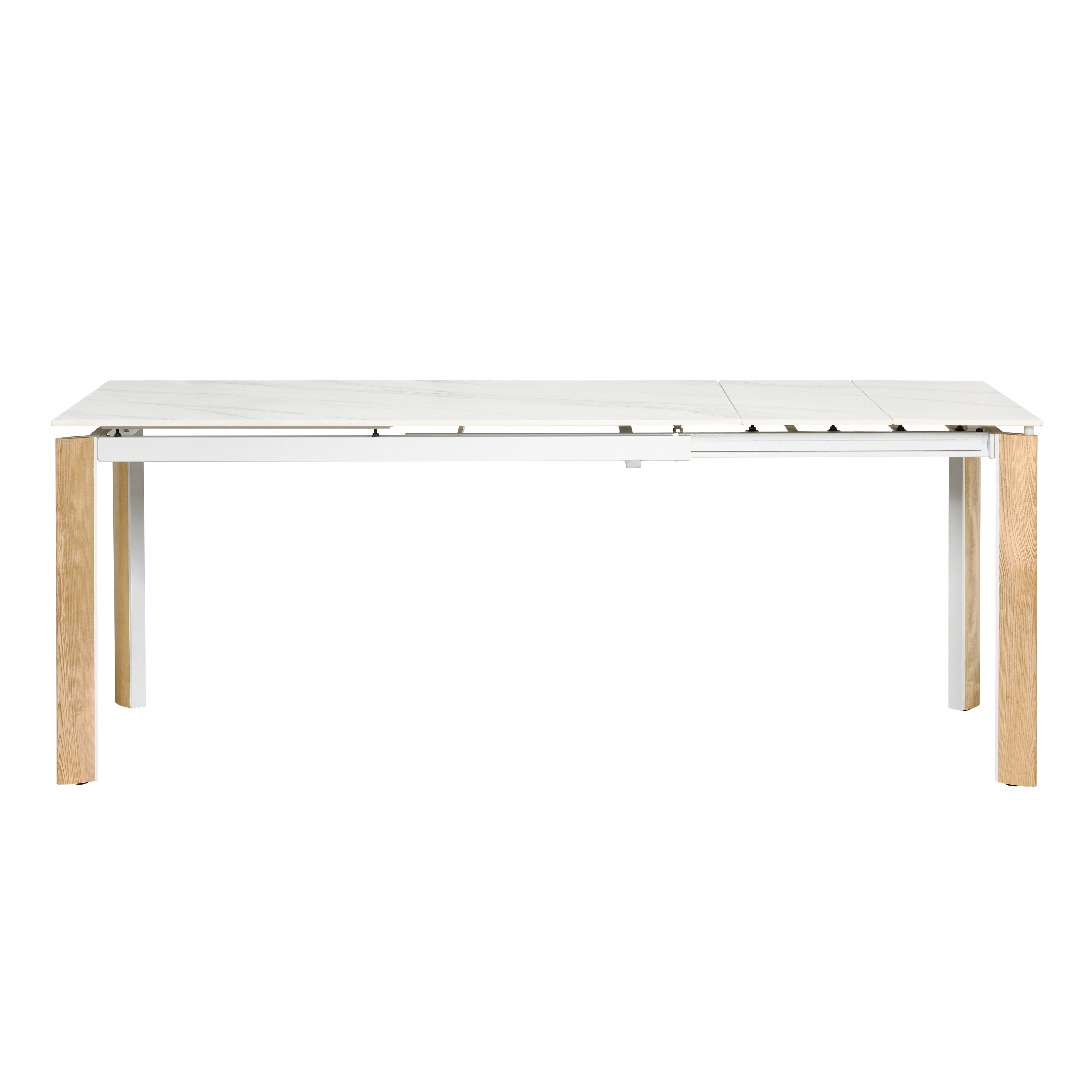 Nelson Extendable Dining Table 1.4m-2m - White Marble (Sintered Stone)