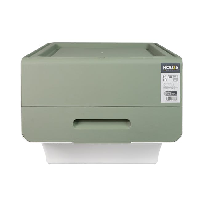35L Pelican Box with Lid - Green - 0
