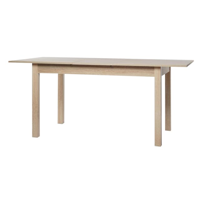 Jonah Extendable Table 1.2m-1.6m in Oak with 4 Oslo Chairs in Natural, Grey - 1