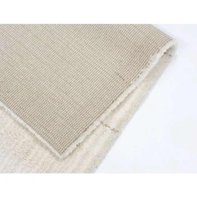 Fjord High Pile Rug - Light Symmetry (2 Sizes) - 3 - Beige textured rug, soft and cozy, fluffy border, clean and fresh
