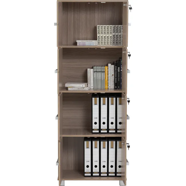 Naya 8 Door Cabinet - Ebonnese - 5 - Wooden bookshelf, open shelves, books, design books, motivational books, inspirational