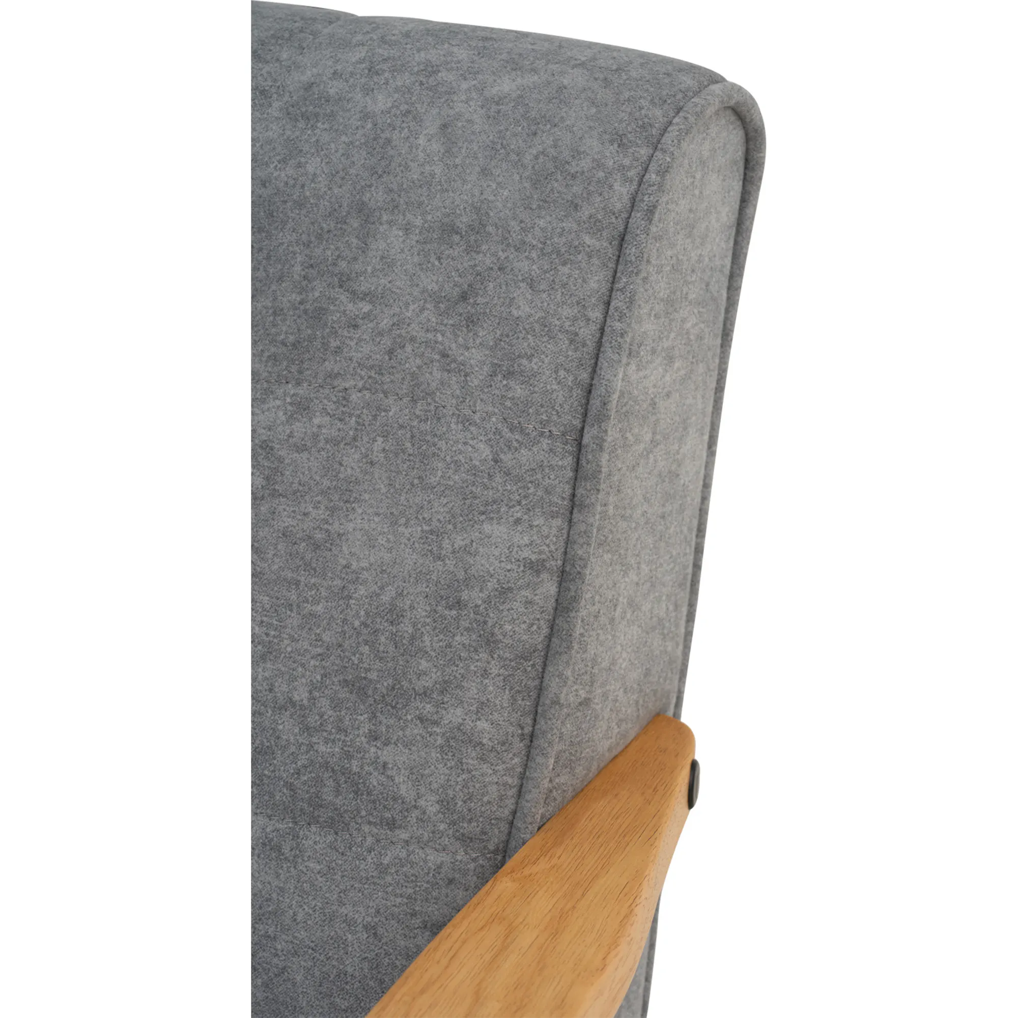 Tucson 2 Seater Sofa - Natural, Cool Grey (Pet Friendly Fabric) - 10 - Grey upholstered armrest, wooden armrest, fabric
