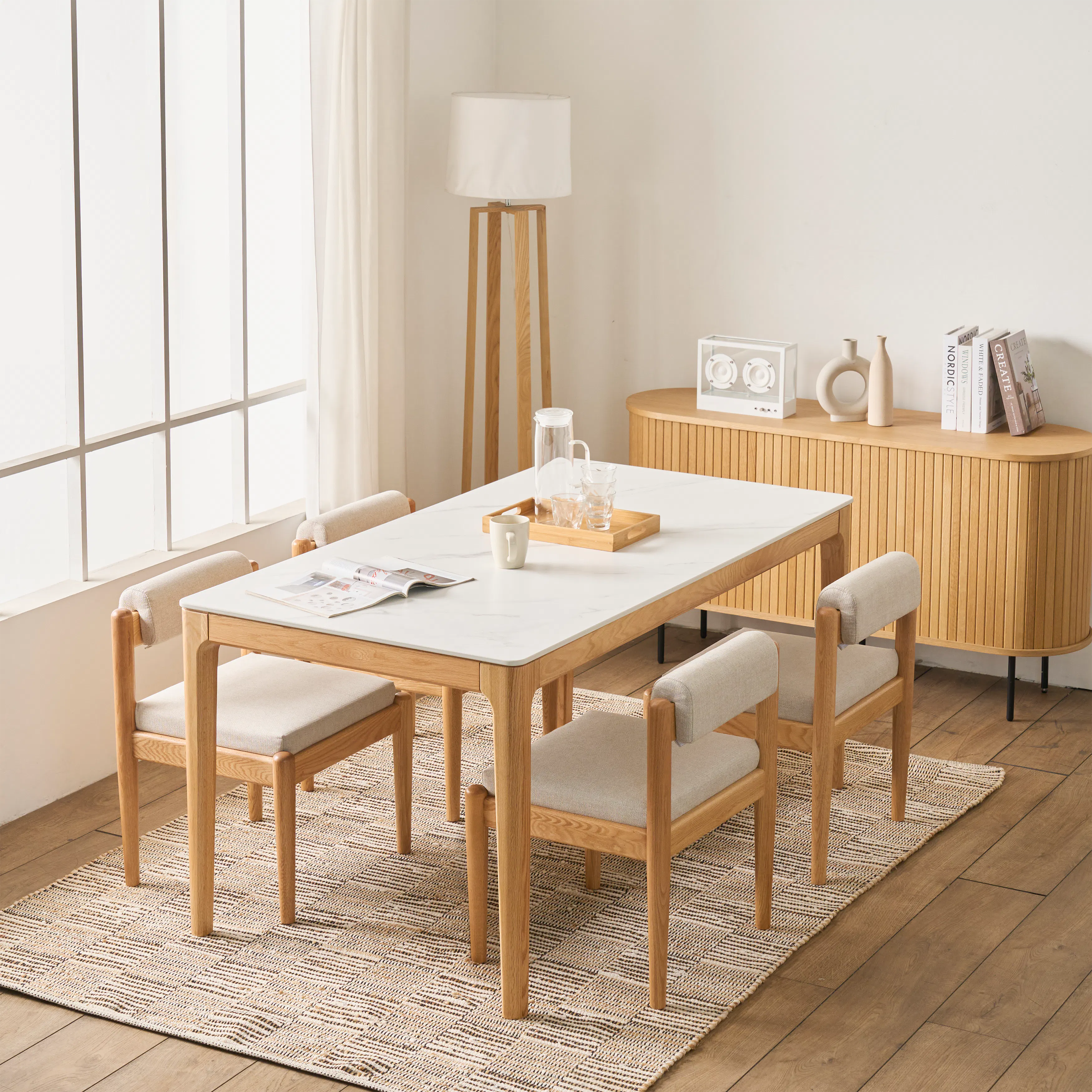 Adelyn Dining Table 1.6m - Oak (Sintered Stone) - 10