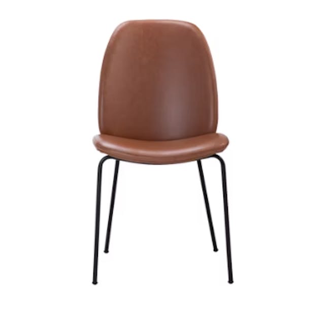 (As-is) Anika Side Chair - Hazelnut (Faux Leather) - 2 - 2 - Brown leather chair, modern design, ergonomic seat, minimalist