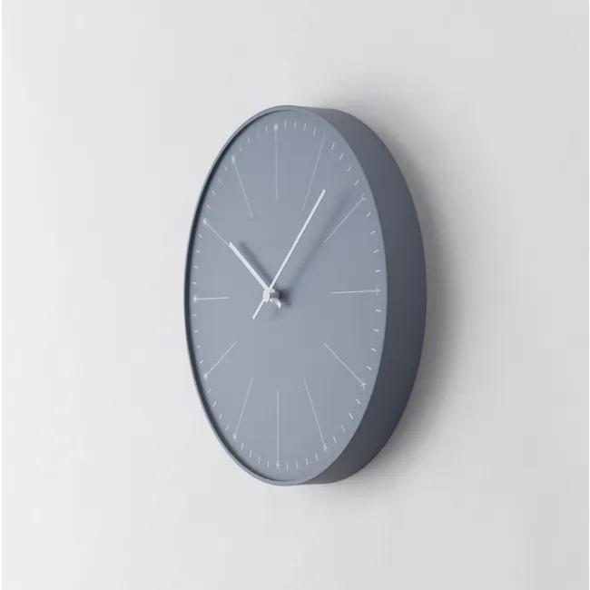 Dandelion Clock - Gray - 2 - Modern minimalist wall clock, gray color, white hour and minute hands, simple design, elegant
