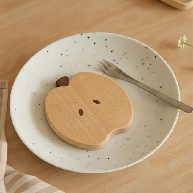 Apple Wooden Coaster Set - 5