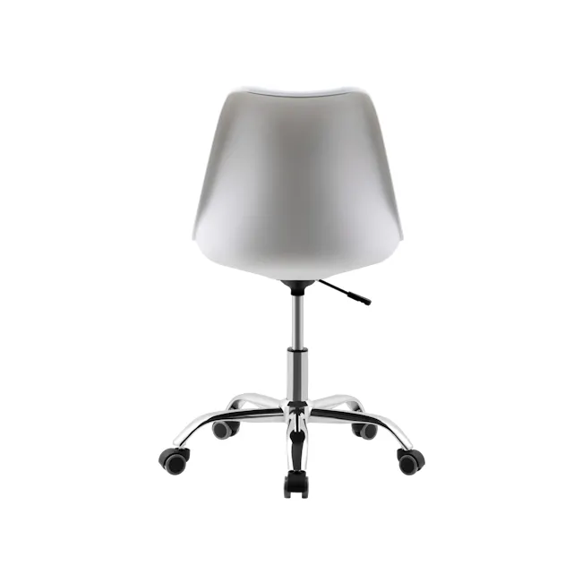 Linnett Mid Back Office Chair - White - 5 - White modern office chair with sleek design, ergonomic contoured seat