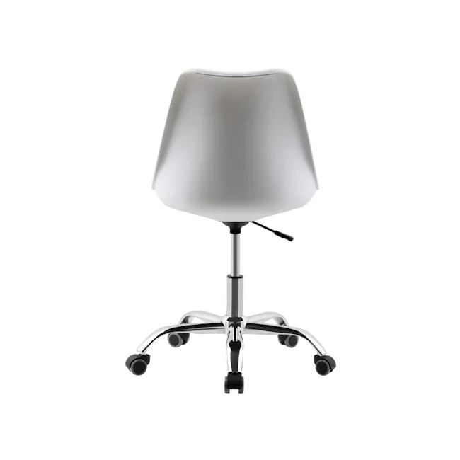 Linnett Mid Back Office Chair - White - 5 - White modern office chair with sleek design, ergonomic contoured seat