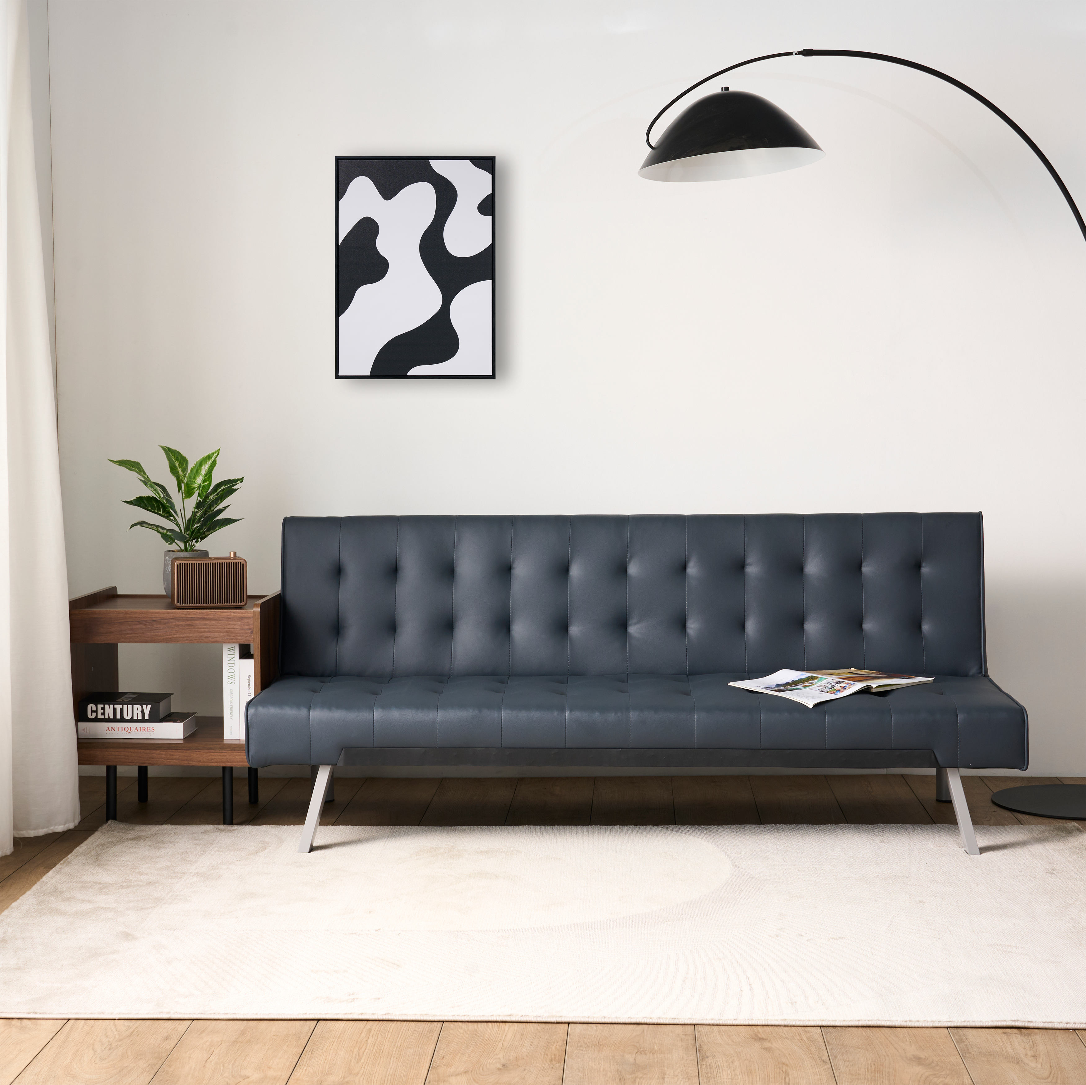 Julia Seater Sofa Bed Slate Grey (Faux Leather), Small Sofas