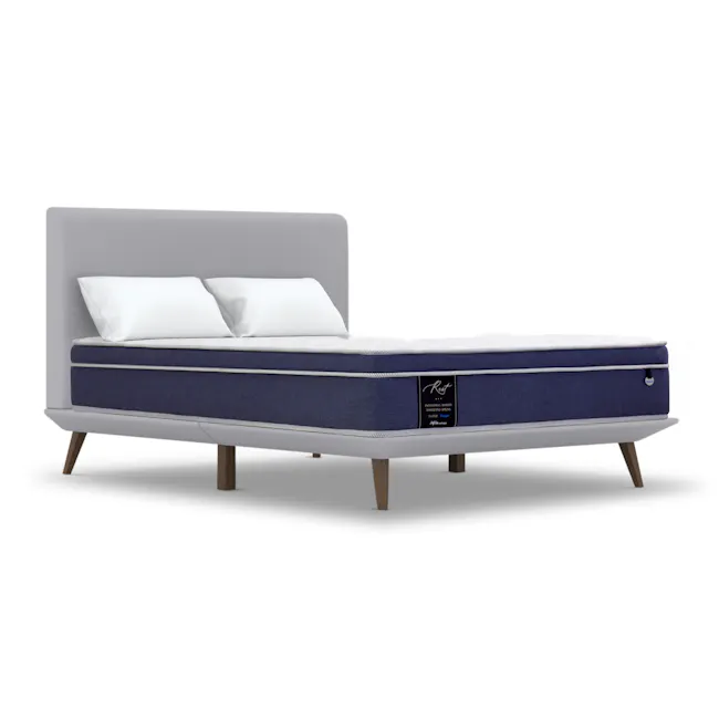 MaxCoil REST 28cm Mattress - Firm (4 Sizes) *HipVan Exclusive!* - 14 - Modern minimalist bed with sleek design, navy blue