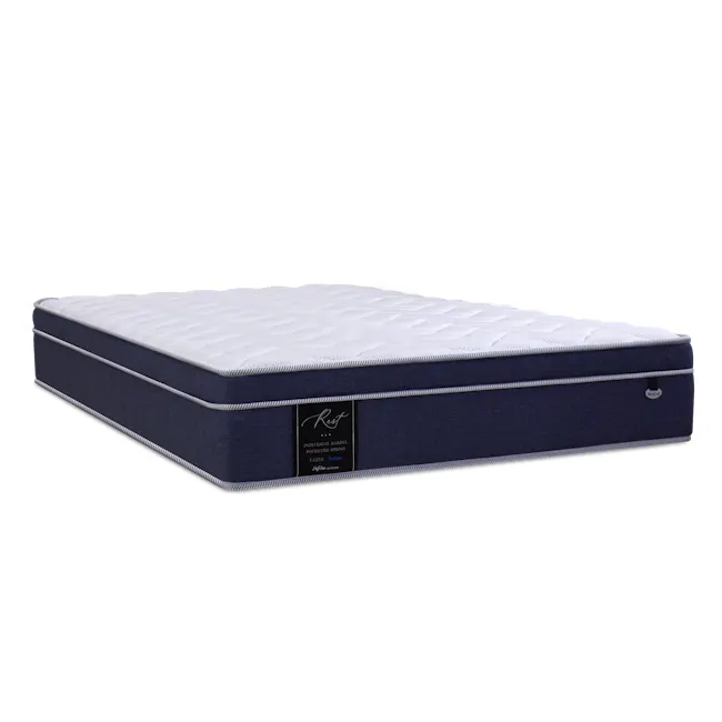 MaxCoil REST 28cm Mattress - Firm (4 Sizes) *HipVan Exclusive!* - 2 - Mattress with blue fabric, white mattress cover