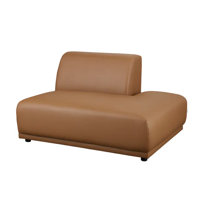 Milan 4 Seater Corner Extended Sofa - Caramel Tan (Faux Leather) - 39 - Leather sofa, brown leather, modern design