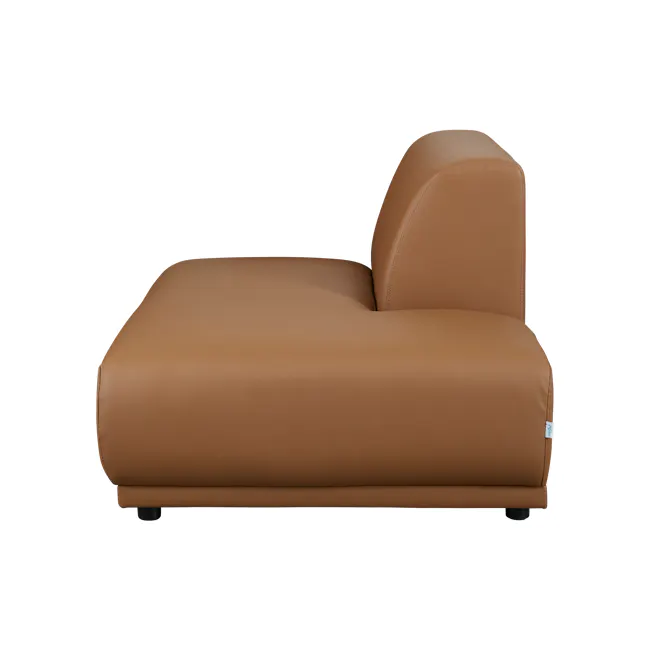 Milan 4 Seater Corner Extended Sofa - Caramel Tan (Faux Leather) - 40 - Brown leather sofa, modern design, comfortable