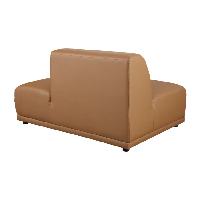 Milan 4 Seater Corner Extended Sofa - Caramel Tan (Faux Leather) - 41 - Leather sofa, brown leather, modern design