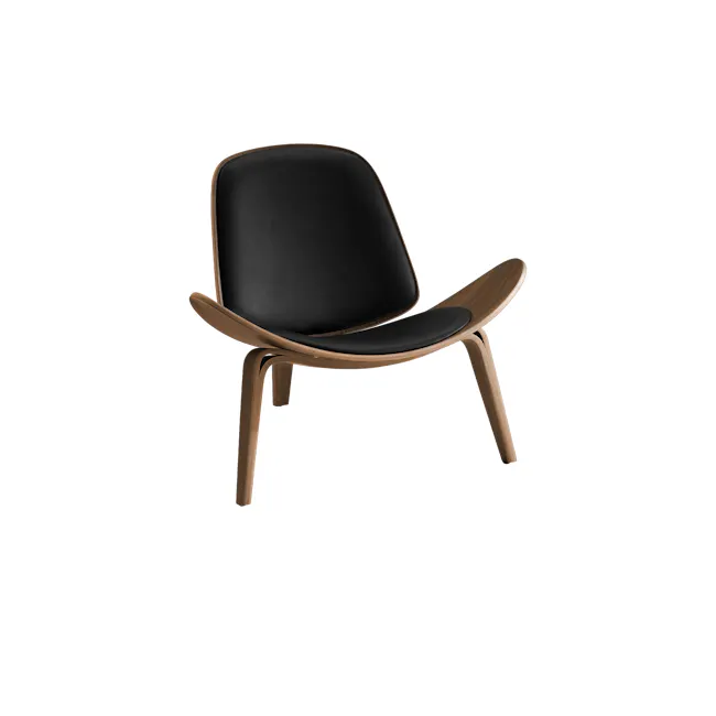 Logen Chair - Walnut, Black (Genuine Leather) - 1