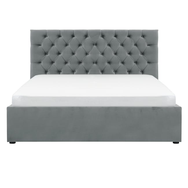 Isabelle Tall King Storage Bed - Seal Grey (Velvet) - 0