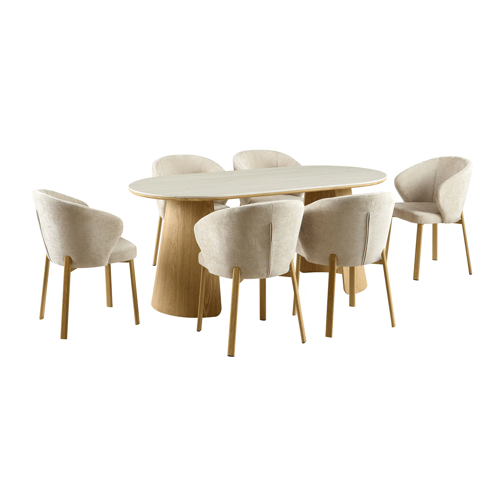 (As-is) Apollo Dining Armchair - Beige, Oak - 15