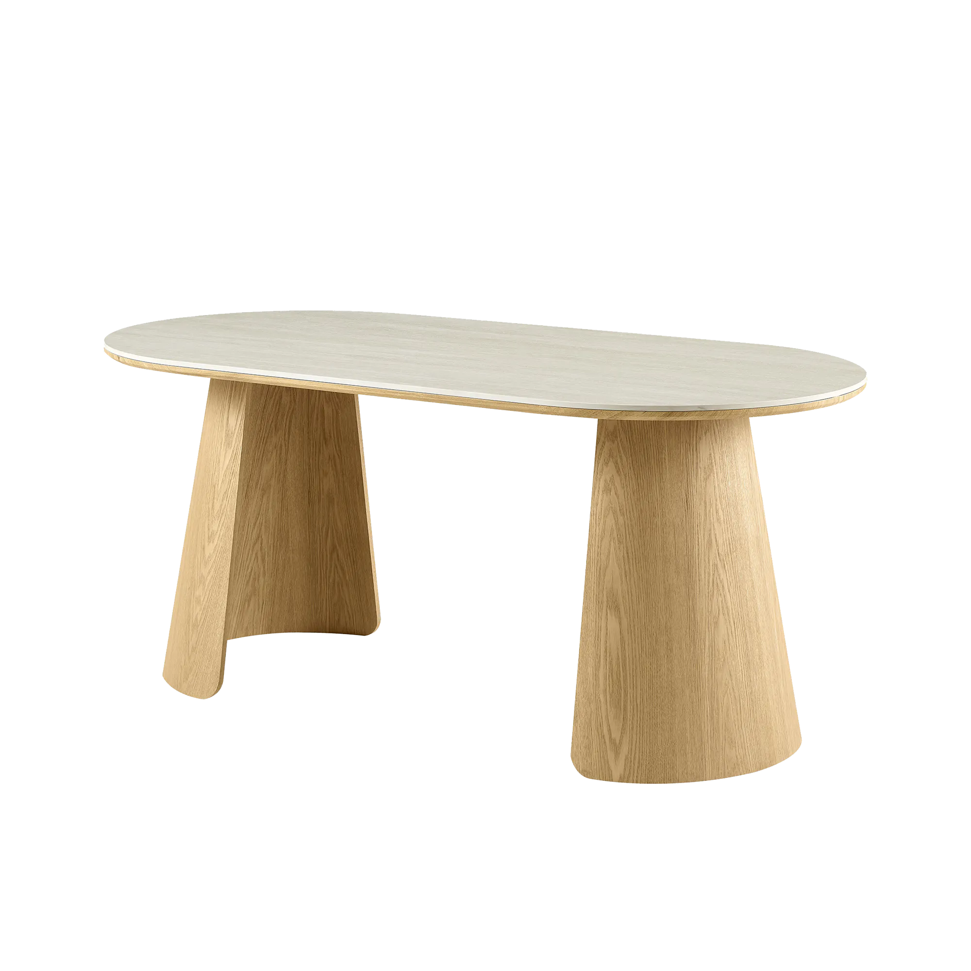 (As-is) Apollo Dining Armchair - Beige, Oak - 16