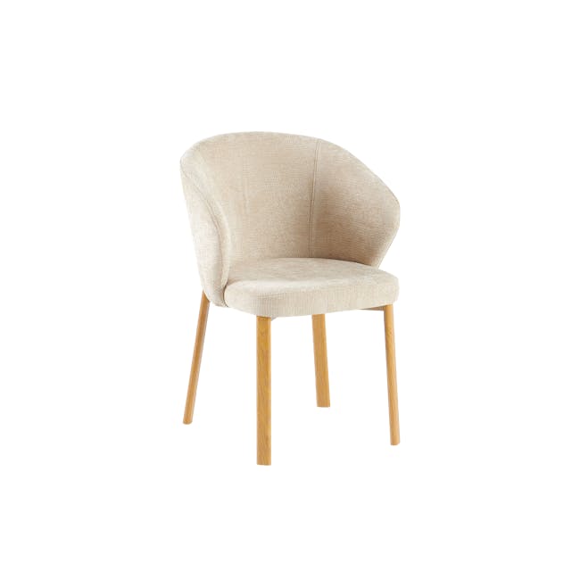 Apollo Dining Armchair - Beige, Oak - 1