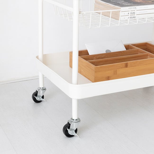 Moblac 3 Tier Trolley - White - 6