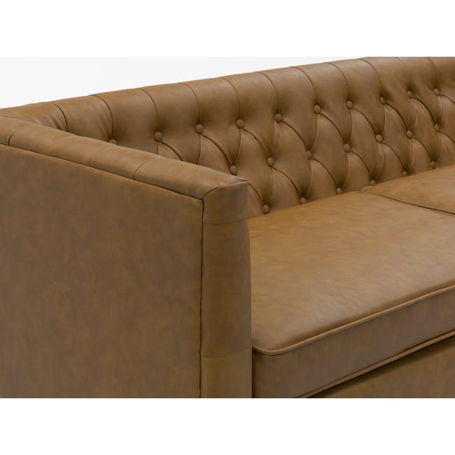 Cadencia 3 Seater Sofa - Tan (Faux Leather) - 12