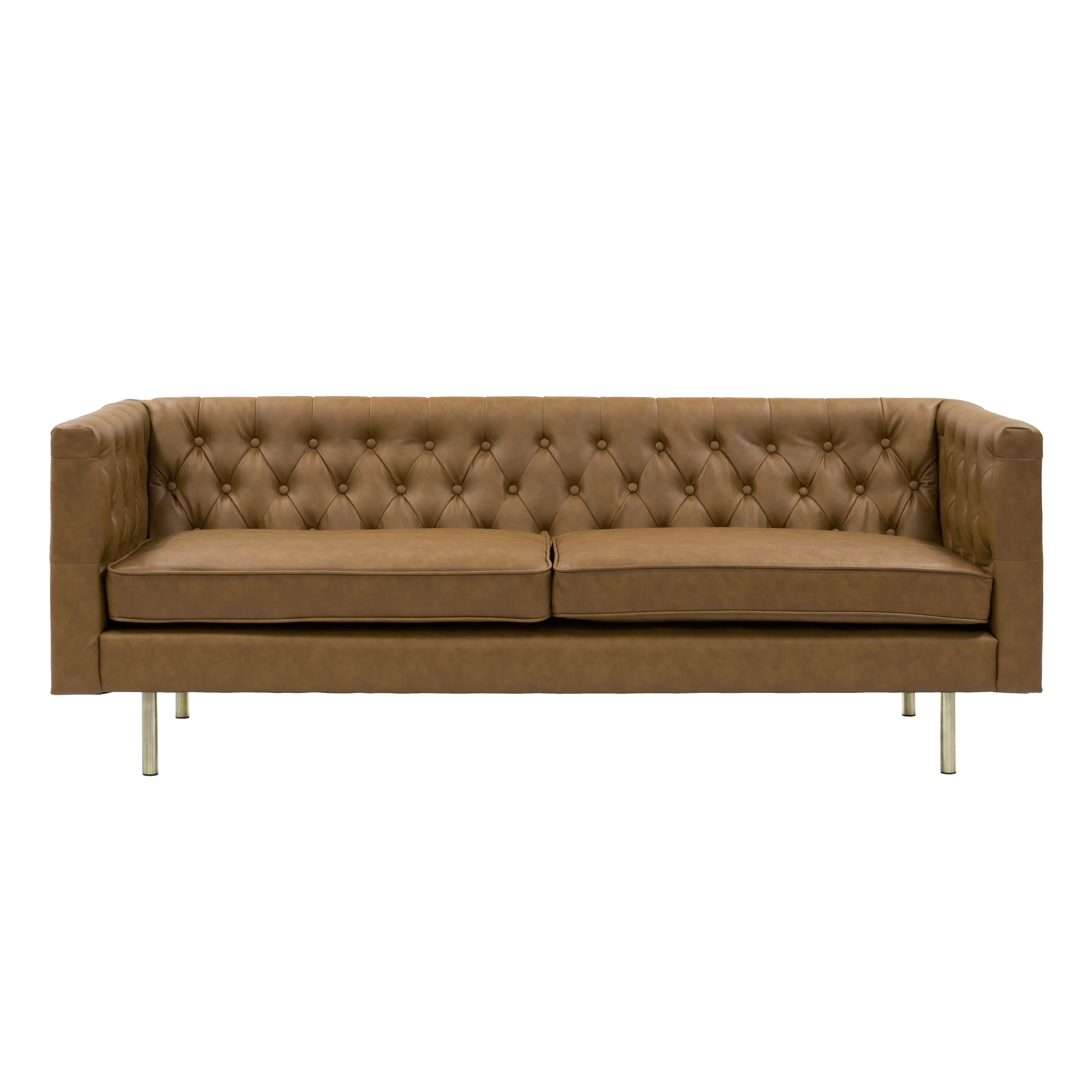 Cadencia 3 Seater Sofa Tan Faux Leather Communa By Hipvan