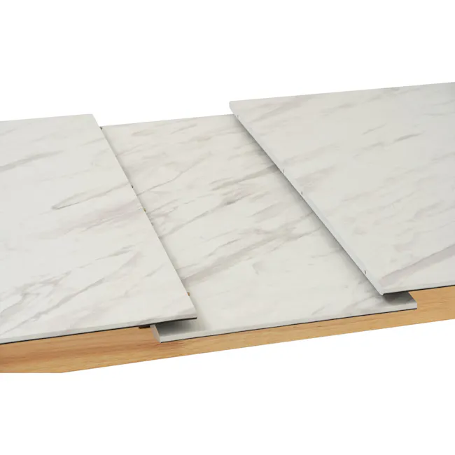 Finna Extendable Dining Table 1.6m-2m - Oak, Marble White (Smart Top™) - 4
