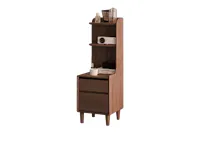 Karris Bedside Shelf Storage Table - Walnut (Right Facing Corner)