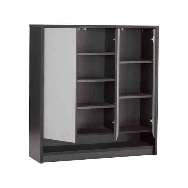 Harvey 3 Door Shoe Cabinet - Black, Grey - 2